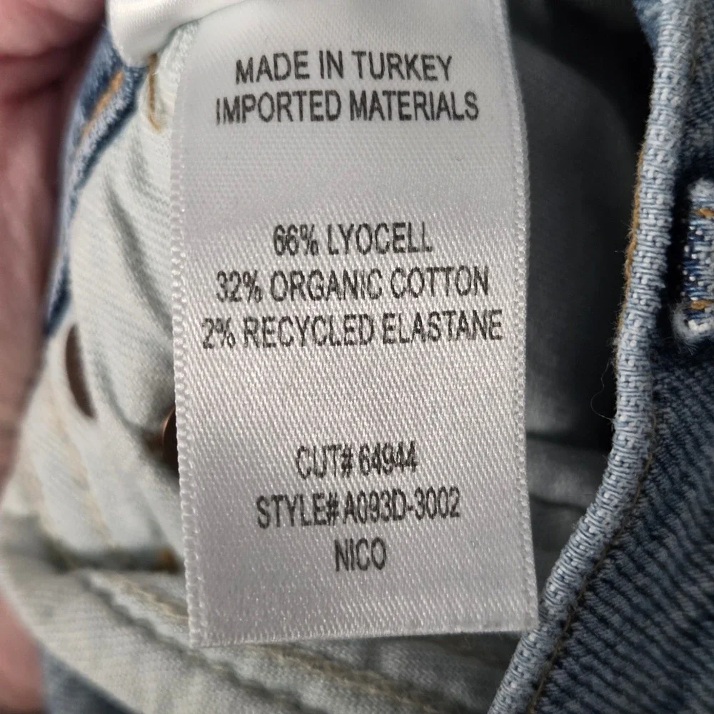 AGOLDE Womens 26 Nico High Rise Slim Fit Jeans Light Blue Rooted Revolve